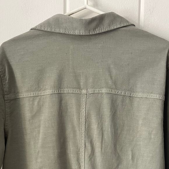 Frank and Eileen Romper Ireland Long Sleeve Playsuit Sage Green Linen Size XL - Picture 5 of 7